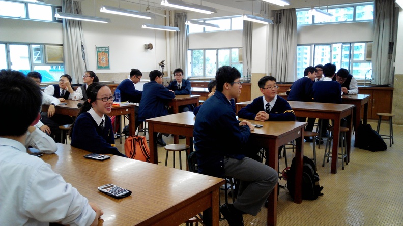 Students are listening to the advisor's introduction for the calculator programs. IMG_20141210_160432.jpg